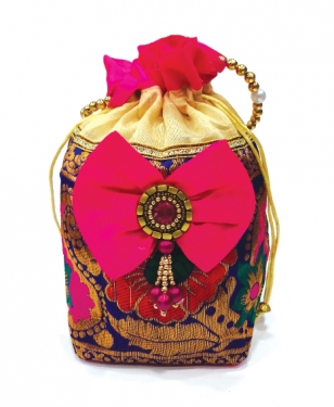 Colorful Silky Potli Bag