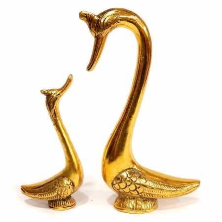 Metal Duck & Duckling Big (Golden)