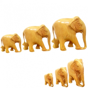 Wooden Elephant Set of 3pc