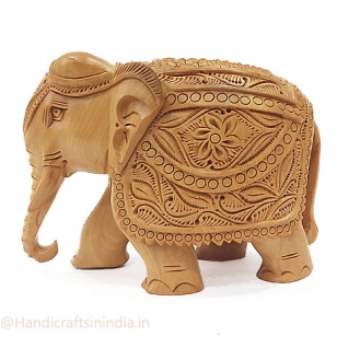 Wooden Trunk down Elephant Statue