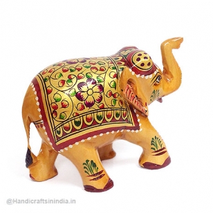 Wooden Floral Painting Elephant
