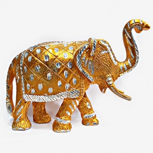 White Metal Elephant - Golden