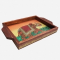 Gemstone Painting Wooden Tray