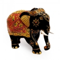 Wooden Floral Painted Elephant