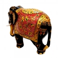 Wooden Floral Painted Elephant