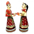 Rajasthani Man & Woman Couple Collectible Figurine 