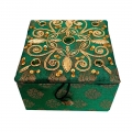 Zardosi Box  (10 X 10 cm - Green Color)