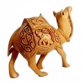 Wooden Floral Carved Camel 6 Inch Height