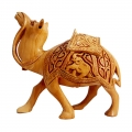 Wooden Floral Carved Camel 6 Inch Height