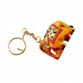 Wooden Painted Elephant Keychain ( Pack of 6 Pc ) 