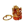 Wooden Painted Ganesh Keychain - Pack of 6pc