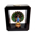 Wooden Painted Peacock Candle Holder