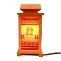 Wooden Warli Painting Lamp