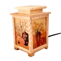Wooden Glass Painting Lamp