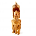 Wooden Elephant with King and Mahavat
