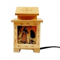 Gemstone Painting Wooden Carved Lamp Small 