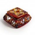 Lac Decorative Kumkum Box  ( Red Color - Pack of 6 )