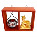 Wall Decor Candle Holder with Krishna Statue