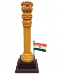 Wooden Ashok Pillar 12 inch with Flag