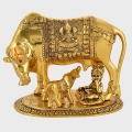 Metal Golden Cow & Calf (Kamdhenu)