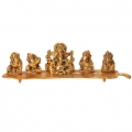 Metal Musician Ganesh Statue (Golden)