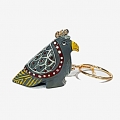 Wooden Painted Pigeon Keychain - Pack of 12pc