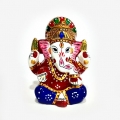 Metal Blue Enamel Painted Ganesh