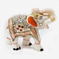 Marble Painted Elephant 2.5" Height 
