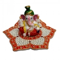 Decorative Ganesh on lotus plate 