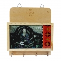 Wooden Key Holder with Modern Buddha Painting