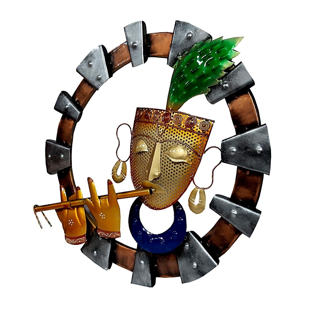 Metal Krishna Round Frame Wall Hanging (Product Code 3248) at Rs 1400.00