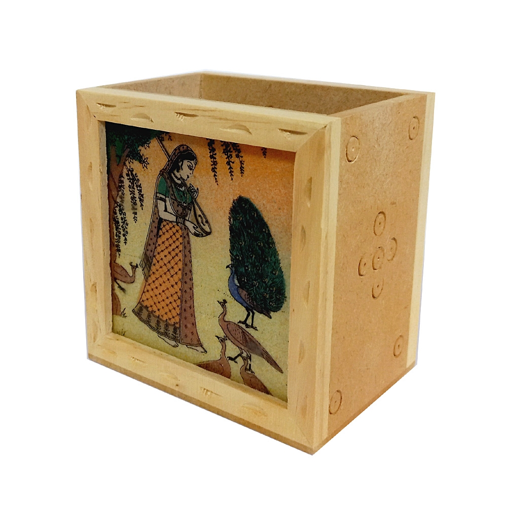 Details about   Handicraft Wooden Mughal painting Letter Box Book Rack Coasters and Pen Stand