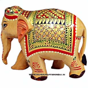 Wooden Hand Painted Elephant