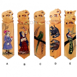 Wood Bookmark Painted - Pack of 5pc