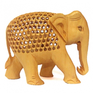 Wooden Jali Pattern Elephant
