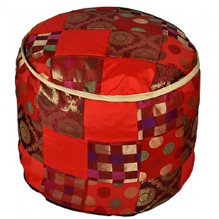 Patchwork round Pouf Cover