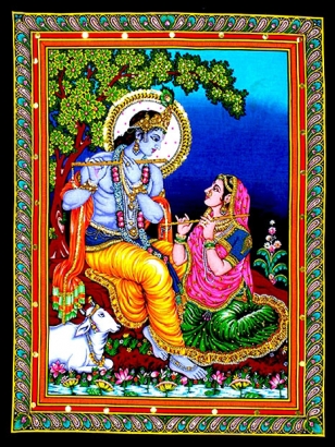 Radha Krishna (Surshyam) Wall Hanging Tapestry