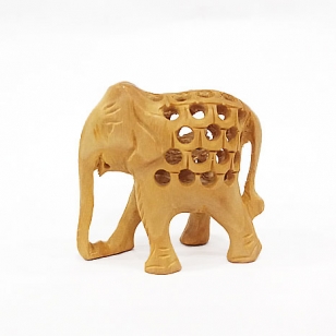 Wooden Jali Elephant Small (Pack of 2pc)