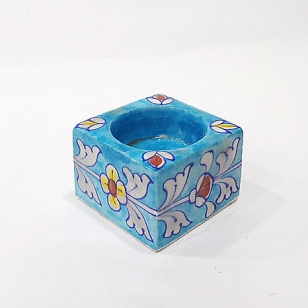 Blue Pottery Candle Holder