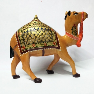 Wooden Painted Camel 5 inch Height