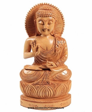Wooden Kamal Buddha statue 15 cm