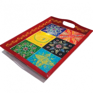 Wooden Colorful Tray 13"x11"