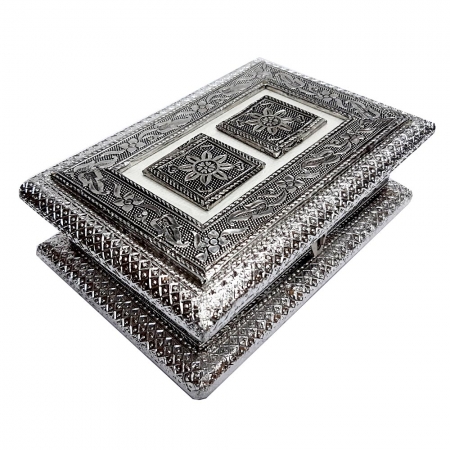 Wooden Silver Design Dry Fruit Box