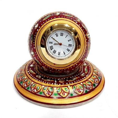Marble Painted Round Ball Clock