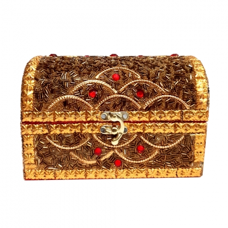 Wooden Jewellery Box (Golden)
