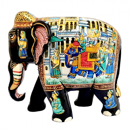 Miniature Painted Wooden Elephant 