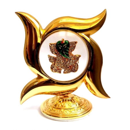 Gold Plated Swastika Ganesh