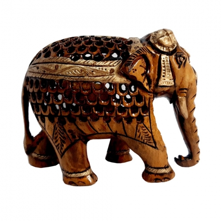 Decorative Elephant Statue (10cm Height -Brown Color)