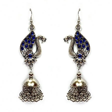 Peacock Earrings – Blue   