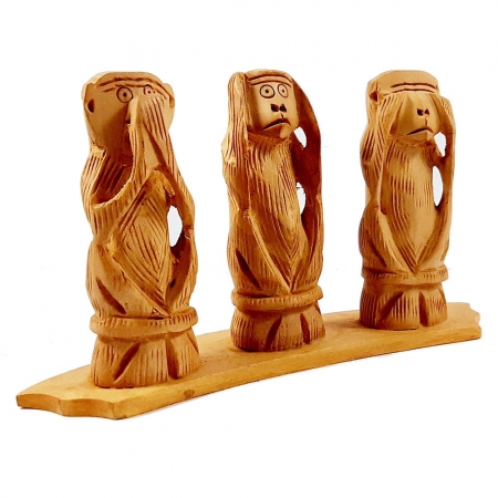 Wooden Monkey Set (13cm Height)